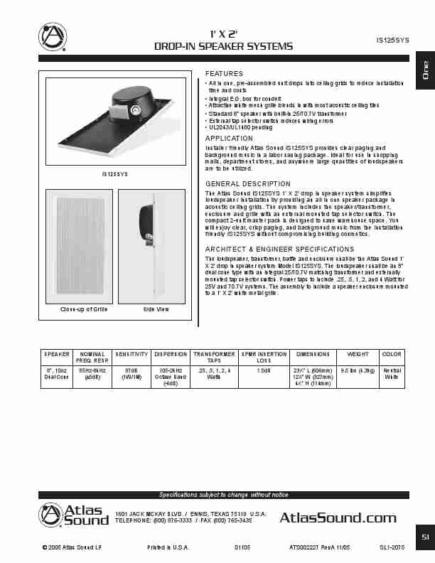Atlas Sound Flat Panel Television IS125SYS-page_pdf